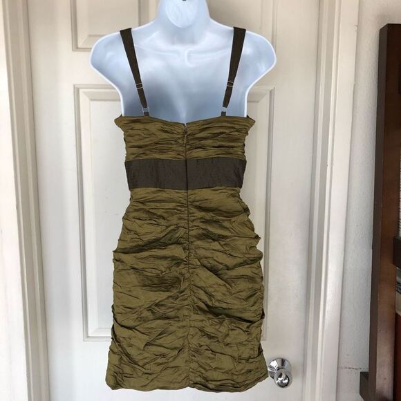 BCBGMAXAZRIA Silk Peridot Simsom Crosstop Cocktail Dress - Picture 6 of 14